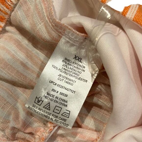 NWT Speechless Halter/Strapless Dress Orange White Stripe Elastic Back - Picture 10 of 10